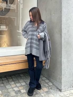 「アイテム（スリッポン）」を使った、asamiさん（レディース・152cm）の冬コーディネート