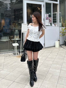 「RAY CASSIN（レイカズン）のアイテム（トップス）」を使った、asamiさん（レディース・152cm）の春コーディネート