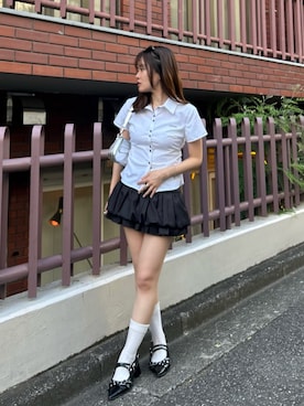 「RAY CASSIN（レイカズン）のアイテム（バッグ）」を使った、asamiさん（レディース・152cm）の夏コーディネート