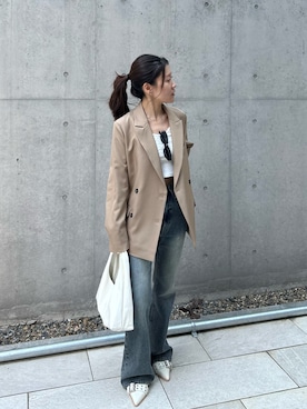 「RAY CASSIN（レイカズン）のアイテム（トップス）」を使った、asamiさん（レディース・152cm）の春コーディネート