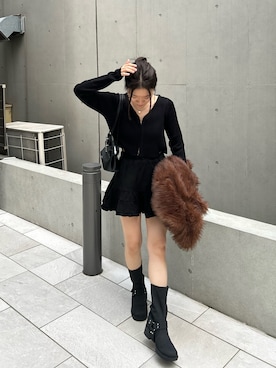 「オールブラックコーデ」｜asamiさん（レディース・152cm）の秋コーディネート