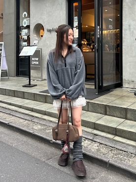 「アイテム（レッグウォーマー）」を使った、asamiさん（レディース・152cm）の秋コーディネート