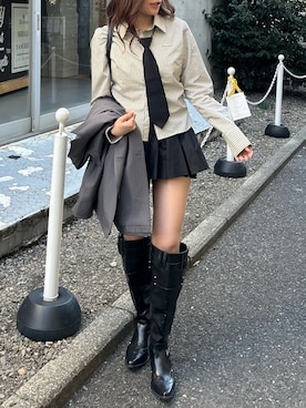 「RAY CASSIN（レイカズン）のアイテム（トップス）」を使った、asamiさん（レディース・152cm）の春コーディネート