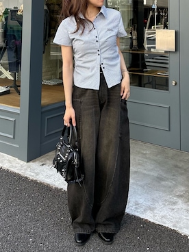 「RAY CASSIN（レイカズン）のアイテム（パンツ）」を使った、asamiさん（レディース・152cm）の春コーディネート