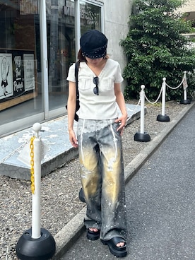 「RAY CASSIN（レイカズン）のアイテム（パンツ）」を使った、asamiさん（レディース・152cm）の春コーディネート