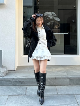 「RAY CASSIN（レイカズン）のアイテム（トップス）」を使った、asamiさん（レディース・152cm）の春コーディネート