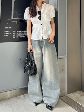 「RAY CASSIN（レイカズン）のアイテム（パンツ）」を使った、asamiさん（レディース・152cm）の春コーディネート