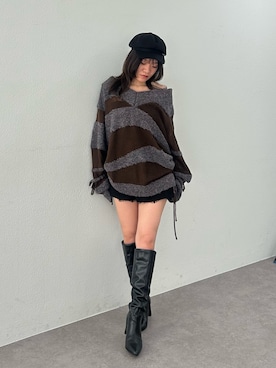 「RAY CASSIN（レイカズン）のアイテム（帽子）」を使った、asamiさん（レディース・152cm）の秋コーディネート
