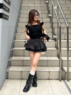「RAY CASSIN（レイカズン）のアイテム（トップス）」を使った、asamiさん（レディース・152cm）の夏コーディネート