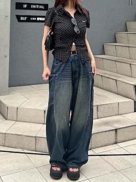「RAY CASSIN（レイカズン）のアイテム（バッグ）」を使った、asamiさん（レディース・152cm）の夏コーディネート