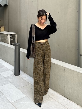 ヒョウ柄かっこいい✭ゆったりパンツ★秋冬普段着✭魅力的コーディネート ヒョウ柄ワイドパンツで楽しむ大人コーデ10選 - 柄 パンツ専門