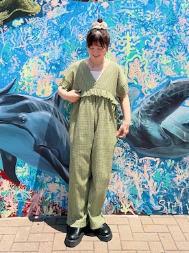 「LOWRYS FARM（ローリーズファーム）のクロッグ　578711（サンダル、ブラック系）」を使った、ayanoooy310さん（レディース）の春コーディネート