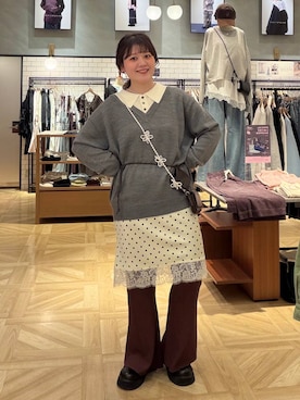 「アイテム（スマホグッズ、ベージュ系）」を使った、ayanoooy310さん（レディース・158cm）の秋コーディネート