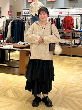 「アイテム（キーホルダー、ホワイト系）」を使った、ayanoooy310さん（レディース・158cm）の秋コーディネート