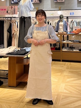 「LOWRYS FARM（ローリーズファーム）のシアーミュール 637812（サンダル、ブラック系）」を使った、ayanoooy310さん（レディース）の春コーディネート