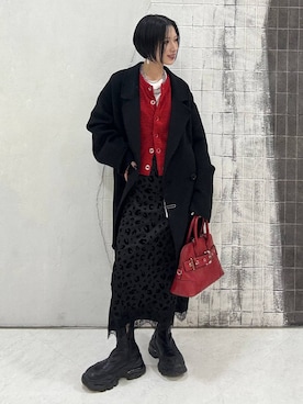 「アイテム（ピーコート）」を使った、amnc117さん（レディース・153cm）の秋コーディネート