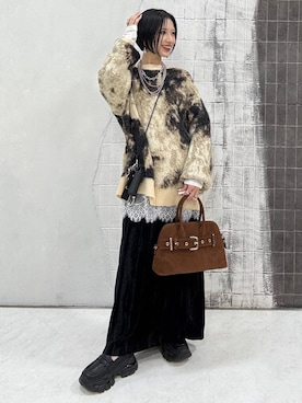 「アイテム（ボストンバッグ、ブラウン系）」を使った、amnc117さん（レディース・153cm）の冬コーディネート