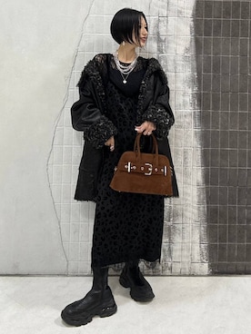 「アイテム（ムートンコート）」を使った、amnc117さん（レディース・153cm）の冬コーディネート