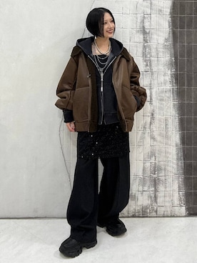 「アイテム（ネックレス）」を使った、amnc117さん（レディース・153cm・20代）の秋コーディネート