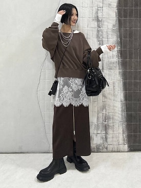 「アイテム（スマホグッズ）」を使った、amnc117さん（レディース・153cm）の秋コーディネート