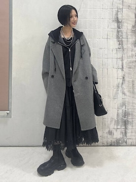 「アイテム（ピーコート）」を使った、amnc117さん（レディース・153cm・20代）の秋コーディネート