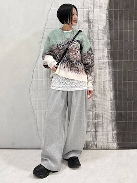 「アイテム（アクセサリー、グレー系）」を使った、amnc117さん（レディース・153cm）の冬コーディネート