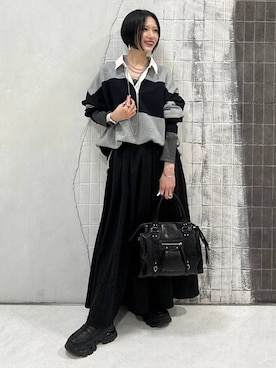 「アイテム（アクセサリー、グレー系）」を使った、amnc117さん（レディース・153cm）の冬コーディネート