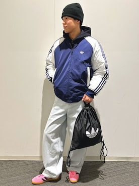 「adidas originals」｜「アイテム（ブルゾン）」を使った、THさん（メンズ・170cm）の冬コーディネート