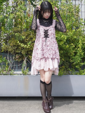 「アイテム（チュニック）」を使った、わたりりさん（レディース・158cm）の秋コーディネート