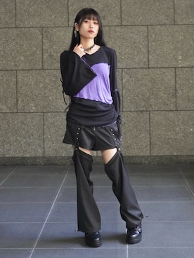 「アイテム（チャーム）」を使った、わたりりさん（レディース・158cm）の秋コーディネート