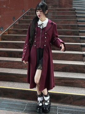 「アイテム（チェスターコート）」を使った、わたりりさん（レディース・158cm）の秋コーディネート