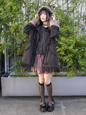 「アイテム（モッズコート）」を使った、わたりりさん（レディース・158cm）の秋コーディネート