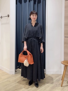 「アイテム（チャーム）」を使った、Sayuriさん（レディース・150cm）の秋コーディネート