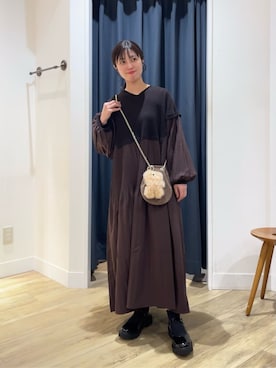 「アイテム（チャーム）」を使った、Sayuriさん（レディース・150cm）の秋コーディネート