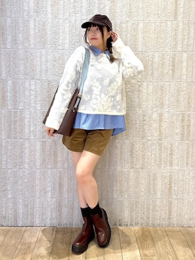 「VIS（ビス）のアイテム（帽子）」を使った、あおいさん（レディース・158cm）の秋コーディネート