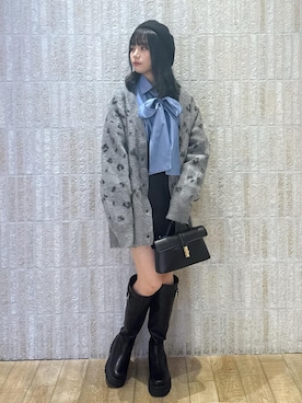 「ワンハンドル」｜「アイテム（ハンチング/ベレー帽）」を使った、あおいさん（レディース・158cm）の秋コーディネート