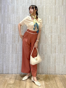 「アイテム（バンダナ/スカーフ）」を使った、あおいさん（レディース・158cm・20代）の夏コーディネート