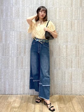 「アイテム（バンダナ/スカーフ）」を使った、あおいさん（レディース・158cm・20代）の夏コーディネート