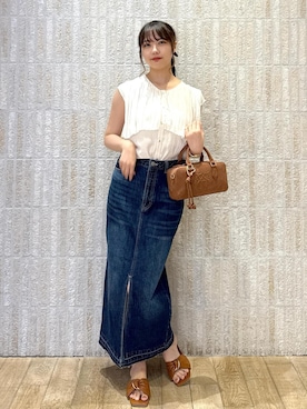 「アイテム（バレッタ/ヘアクリップ）」を使った、あおいさん（レディース・158cm・20代）の夏コーディネート