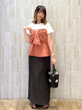 「スリット」｜あおいさん（レディース・158cm）の夏コーディネート