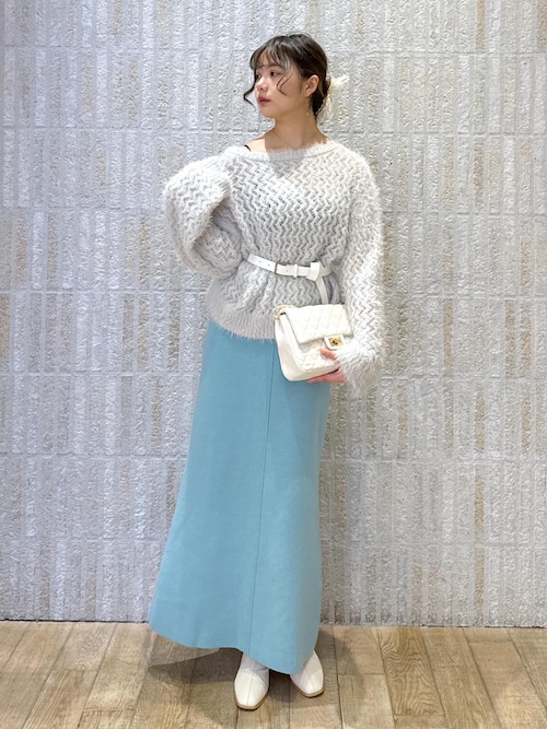 アルパカシャギーニットプルオーバー アルパカシャギーニットナローフレアスカート アルパカシャギーニットプルオーバー アルパカシャギーニット
