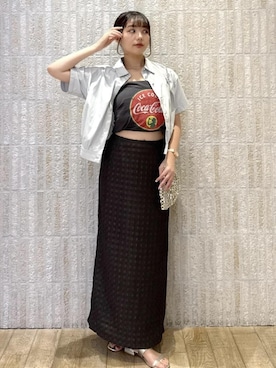「Coca Cola（コカコーラ）のアイテム」を使った、あおいさん（レディース・158cm）の夏コーディネート
