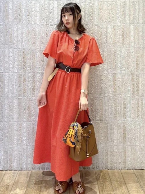 RED VALENTINO フレアスリーブ ワンピース rienda | 【AKB48 山崎空さん着用】【一部店舗・WEB限定】ダブル