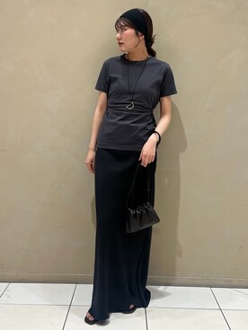 「plage（プラージュ）のCURRENTAGE / カレンテージ 別注 BACK OPEN トップス（Tシャツ/カットソー、グレー系）」を使った、kotomiさん（レディース）の春コーディネート