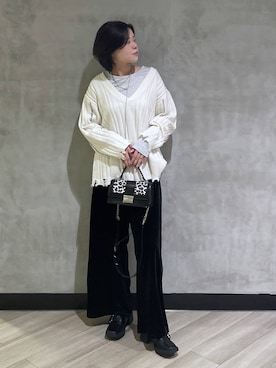 「アイテム（ネックレス）」を使った、megumiさん（レディース・170cm・10代）の秋コーディネート