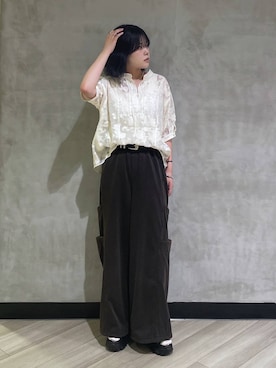 「PAGEBOY（ページボーイ）のアイテム（サンダル）」を使った、megumiさん（レディース・170cm）の夏コーディネート