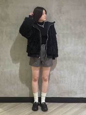 「アイテム（ブルゾン）」を使った、megumiさん（レディース・170cm・10代）の秋コーディネート