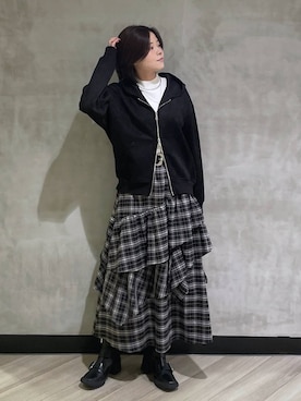 「アイテム（ニット/セーター）」を使った、megumiさん（レディース・170cm・10代）の冬コーディネート