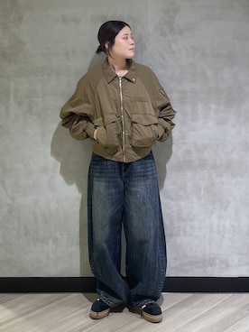 「アイテム（ブルゾン）」を使った、megumiさん（レディース・170cm・10代）の秋コーディネート