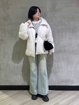 「アイテム（ローファー）」を使った、megumiさん（レディース・170cm・10代）の冬コーディネート